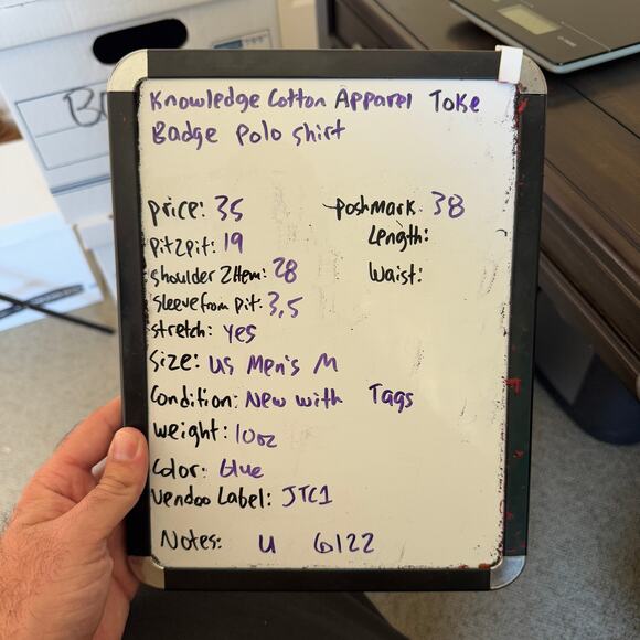 Knowledge Cotton Apparel ToKe Badge Polo Shirt US Men's M - Picture 9 of 9